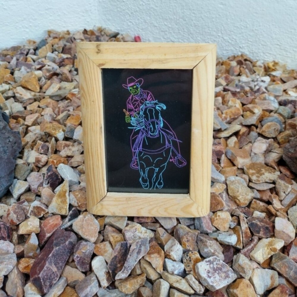 Neon Cowboy Rex Allen The Arizona Cowboy With Koko Art print By Neon Nicho